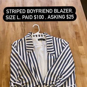 Striped boyfriend blazer